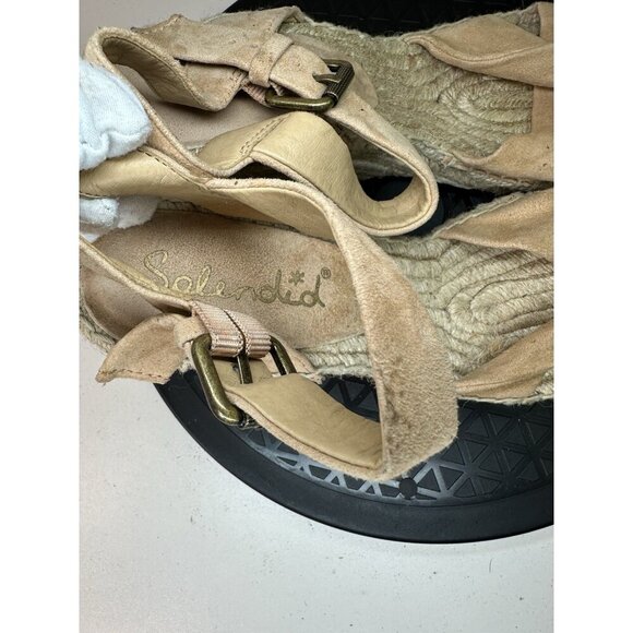 Splendid Womens Beige Suede Espadrille Wedge Sandals Size 8.5 US - Picture 6 of 13